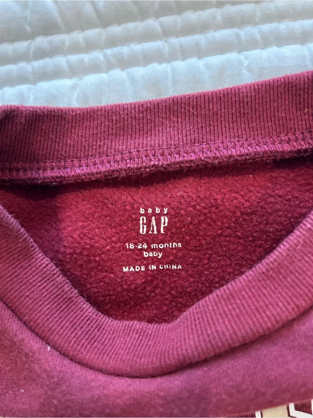 BabyGap Boy Grey 1/2 zip and Maroon Bluey Sweatshirts Size 18-24 Mos
